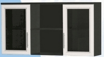 Антресоль большая с двумя стеклодверями ДЛЯ ГОСТИНОЙ АБС-2 Венге/Дуб выбеленный в Раздолинске - razdolinsk.mebel54.com | фото
