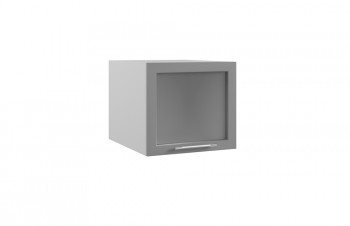 Гарда ГВПГС 500 шкаф верхний горизонтальный глубокий со стеклом высокий (Белый Эмалит/корпус Серый) в Раздолинске - razdolinsk.mebel54.com | фото