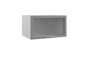 Гарда ГВПГС 800 шкаф верхний горизонтальный глубокий со стеклом высокий (Белый Эмалит/корпус Серый) в Раздолинске - razdolinsk.mebel54.com | фото