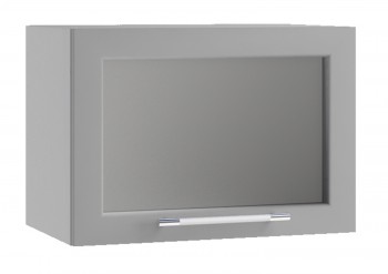 Гарда ПГС 500 шкаф верхний горизонтальный со стеклом (Белый Эмалит/корпус Серый) в Раздолинске - razdolinsk.mebel54.com | фото