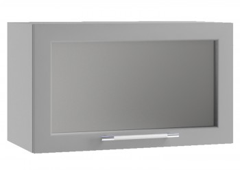 Гарда ПГС 600 шкаф верхний горизонтальный со стеклом (Белый Эмалит/корпус Серый) в Раздолинске - razdolinsk.mebel54.com | фото