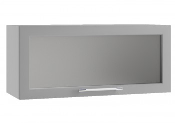 Гарда ПГС 800 шкаф верхний горизонтальный со стеклом (Белый Эмалит/корпус Серый) в Раздолинске - razdolinsk.mebel54.com | фото