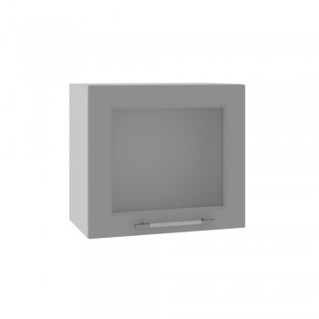 Гарда ВПГС 500 шкаф верхний горизонтальный со стеклом высокий (Белый Эмалит/корпус Серый) в Раздолинске - razdolinsk.mebel54.com | фото