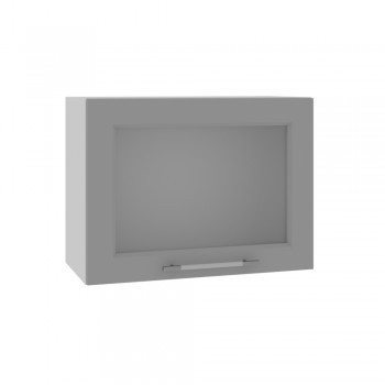 Гарда ВПГС 600 шкаф верхний горизонтальный со стеклом высокий (Белый Эмалит/корпус Серый) в Раздолинске - razdolinsk.mebel54.com | фото