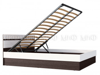 Ким кровать с подъемным механизмом 1,4 (Венге/белый глянец) в Раздолинске - razdolinsk.mebel54.com | фото