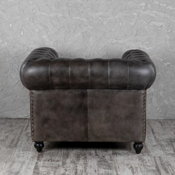 Кресло кожаное Лофт Честер (акация) в Раздолинске - razdolinsk.mebel54.com | фото