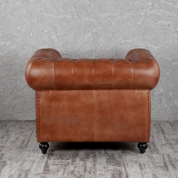 Кресло кожаное Лофт Честер (кожа) в Раздолинске - razdolinsk.mebel54.com | фото