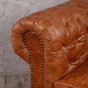 Кресло кожаное Лофт Честер (кожа буйвола) в Раздолинске - razdolinsk.mebel54.com | фото
