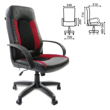 Кресло офисное BRABIX Strike EX-525 (черно-красный) в Раздолинске - razdolinsk.mebel54.com | фото