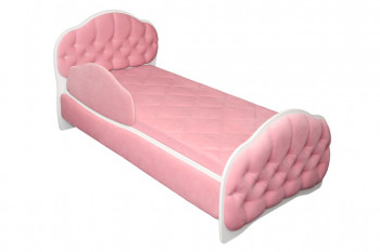 Кровать 160 Гармония 36 Светло-розовый (мягкий бортик) в Раздолинске - razdolinsk.mebel54.com | фото