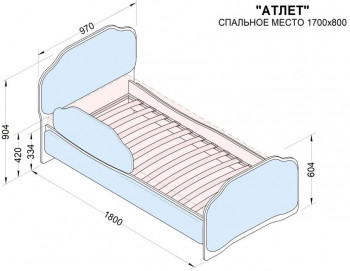 Кровать 170 Атлет 96 Серый (мягкий бортик) в Раздолинске - razdolinsk.mebel54.com | фото