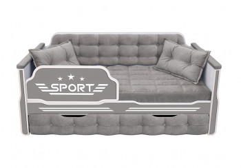 Кровать 170 серии Спорт 1 ящик 45 Серый (подушки) в Раздолинске - razdolinsk.mebel54.com | фото