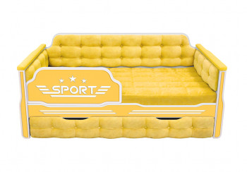 Кровать 170 серии Спорт 1 ящик 74 Жёлтый (мягкие боковые накладки) в Раздолинске - razdolinsk.mebel54.com | фото