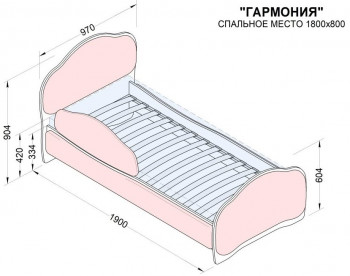 Кровать 180 Гармония 32 Фиолетовый (мягкий бортик) в Раздолинске - razdolinsk.mebel54.com | фото