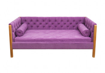 Кровать 180 серии Леди  32 Фиолетовый (подушка валик) в Раздолинске - razdolinsk.mebel54.com | фото