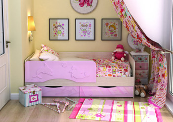 Кровать Алиса КР-812 1,6 Белфорд/Розовый металлик в Раздолинске - razdolinsk.mebel54.com | фото