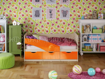 Кровать Бабочки 1,6м (Оранжевый металлик) в Раздолинске - razdolinsk.mebel54.com | фото