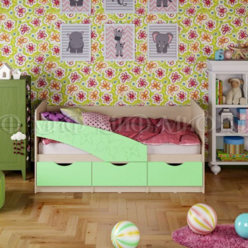 Кровать Бабочки 1,6м (Салат матовый) в Раздолинске - razdolinsk.mebel54.com | фото