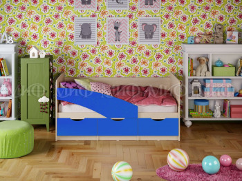 Кровать Бабочки 1,6м (Синий матовый) в Раздолинске - razdolinsk.mebel54.com | фото