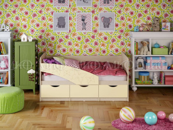 Кровать Бабочки 1,6м (Ваниль матовый) в Раздолинске - razdolinsk.mebel54.com | фото