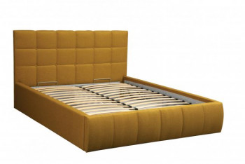 Кровать "Диана" ш. 1400 (Н=1010мм) (жаккард горчица) в Раздолинске - razdolinsk.mebel54.com | фото