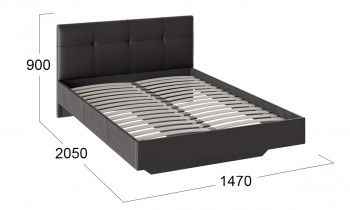 Кровать «Элис» c мягкой обивкой тип 1 Экокожа/Темно-коричневый/1400 в Раздолинске - razdolinsk.mebel54.com | фото