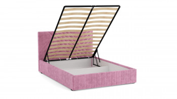 Кровать Гамма ш. 1400 (с основанием для хранения) (велюр тенерифе розовый) в Раздолинске - razdolinsk.mebel54.com | фото