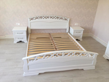 Кровать Грация-1 из массива сосны 900*2000 Орех в Раздолинске - razdolinsk.mebel54.com | фото