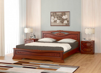 Кровать Карина-7 из массива сосны 1400*2000 Орех в Раздолинске - razdolinsk.mebel54.com | фото