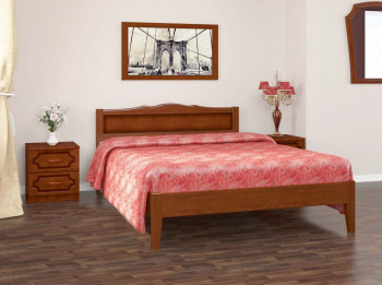 Кровать Карина-7 из массива сосны 1600*2000 Орех в Раздолинске - razdolinsk.mebel54.com | фото