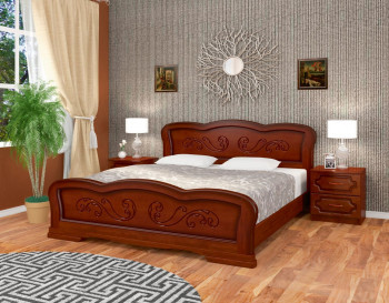 Кровать Карина-8 из массива сосны 1200*2000 Орех в Раздолинске - razdolinsk.mebel54.com | фото