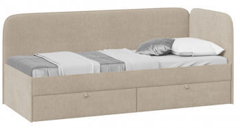 Кровать «Молли» с мягкой обивкой (900) тип 1 (Микровелюр Scandi Cream 03) в Раздолинске - razdolinsk.mebel54.com | фото