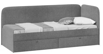 Кровать «Молли» с мягкой обивкой (900) тип 1 (Микровелюр Scandi Graphite 22) в Раздолинске - razdolinsk.mebel54.com | фото