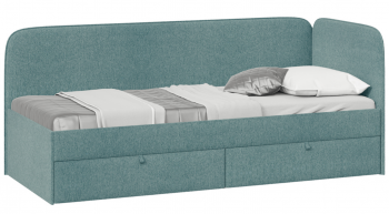 Кровать «Молли» с мягкой обивкой (900) тип 1 (Микровелюр Scandi Indigo 11) в Раздолинске - razdolinsk.mebel54.com | фото