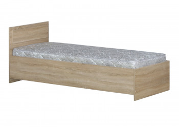 Кровать одинарная 800-2 без матраса (прямые спинки) Дуб Сонома в Раздолинске - razdolinsk.mebel54.com | фото
