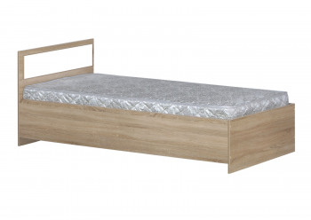 Кровать одинарная 900-2 без матраса (прямые спинки) Дуб Сонома в Раздолинске - razdolinsk.mebel54.com | фото