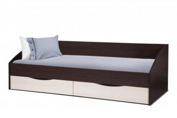 Кровать одинарная "Фея - 3" (симметричная) New (венге / вудлайн кремовый / ДВПО: белый) в Раздолинске - razdolinsk.mebel54.com | фото