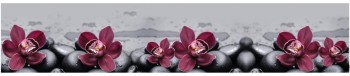 Кухонный фартук КМ 14 Орхидея Цветы Камни в Раздолинске - razdolinsk.mebel54.com | фото