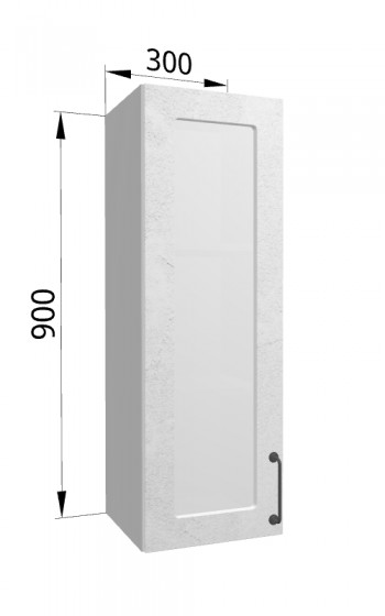 Лофт ВПС 300 шкаф верхний со стеклом высокий (Штукатурка белая/корпус Серый) в Раздолинске - razdolinsk.mebel54.com | фото