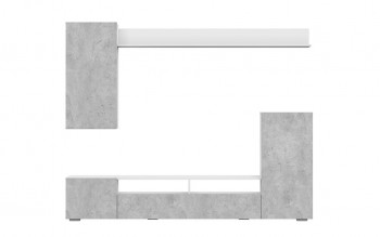 Мебель для гостиной МГС 4 (Белый/Цемент светлый) в Раздолинске - razdolinsk.mebel54.com | фото