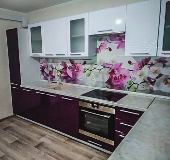 Модульная кухня Капля 2,9 м (Кофе с молоком глянец/Серый) в Раздолинске - razdolinsk.mebel54.com | фото