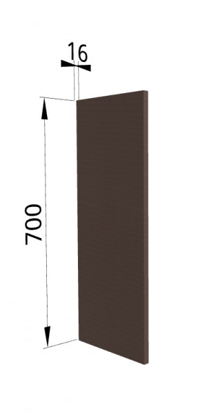 Панель торцевая П Квадро (для шкафа верхнего) Шоколад кожа в Раздолинске - razdolinsk.mebel54.com | фото