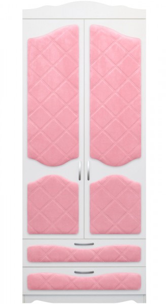 Шкаф 2-х створчатый с ящиками серии Иллюзия 36 Светло-розовый в Раздолинске - razdolinsk.mebel54.com | фото