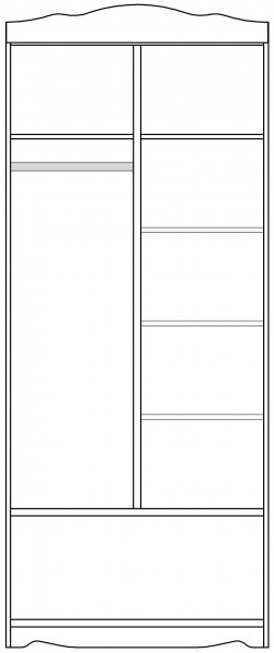 Шкаф 2-х створчатый серии Иллюзия 33 Сиреневый в Раздолинске - razdolinsk.mebel54.com | фото