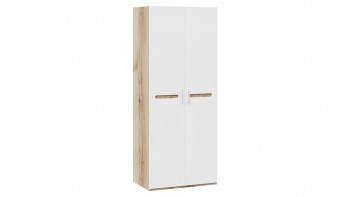 Шкаф для одежды с 2-мя дверями «Фьюжн» Дуб Делано/Белый глянец в Раздолинске - razdolinsk.mebel54.com | фото
