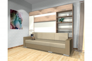 Шкаф-кровать с диваном Каролина в Раздолинске - razdolinsk.mebel54.com | фото