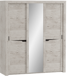 Шкаф трехдверный Соренто с раздвижными дверями Дуб бонифаций/Кофе структурный матовый в Раздолинске - razdolinsk.mebel54.com | фото