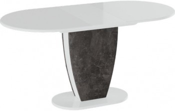 Стол обеденный «Монреаль» Тип 1 (Белый глянец/Моод темный) в Раздолинске - razdolinsk.mebel54.com | фото