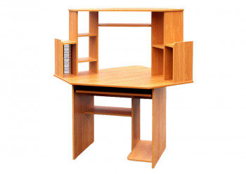 Угловой компьютерный стол (Вишня Оксфорд) в Раздолинске - razdolinsk.mebel54.com | фото