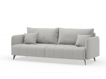 Валериан диван трёхместный прямой Светло-серый, ткань RICO FLEX 108 в Раздолинске - razdolinsk.mebel54.com | фото